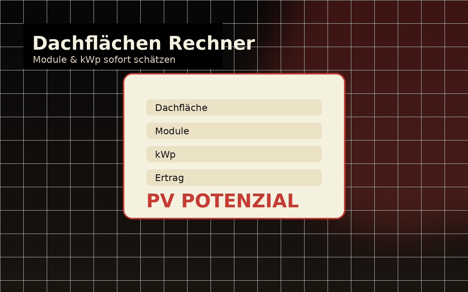 Dachflächenanalyse für Photovoltaik
